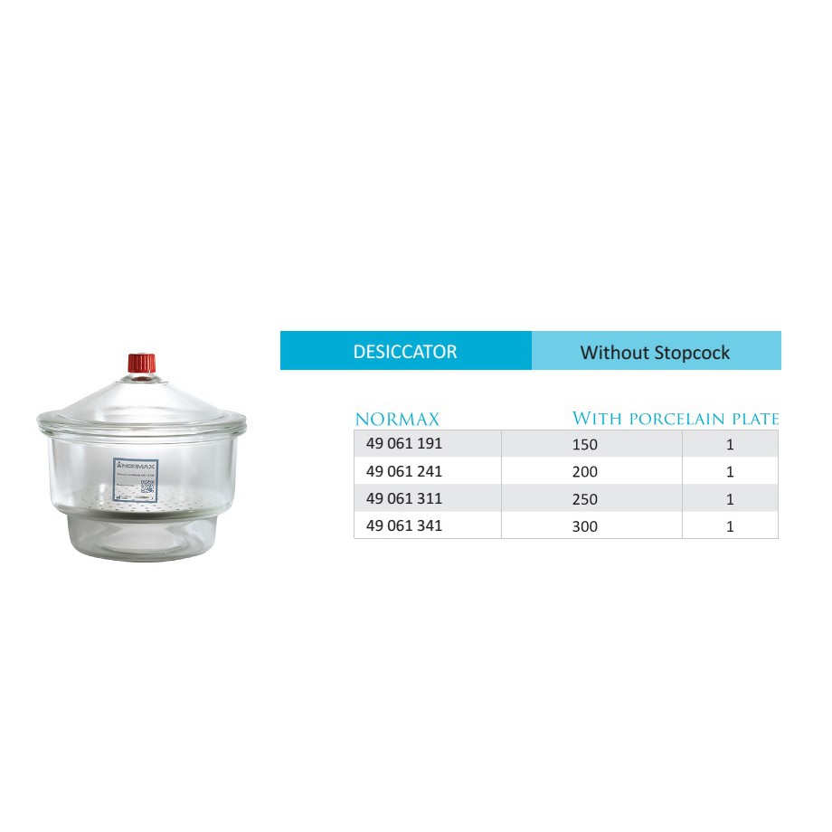Jual Desiccator Non Vacuum 300 mm With Stopcock With Porcelain Plate