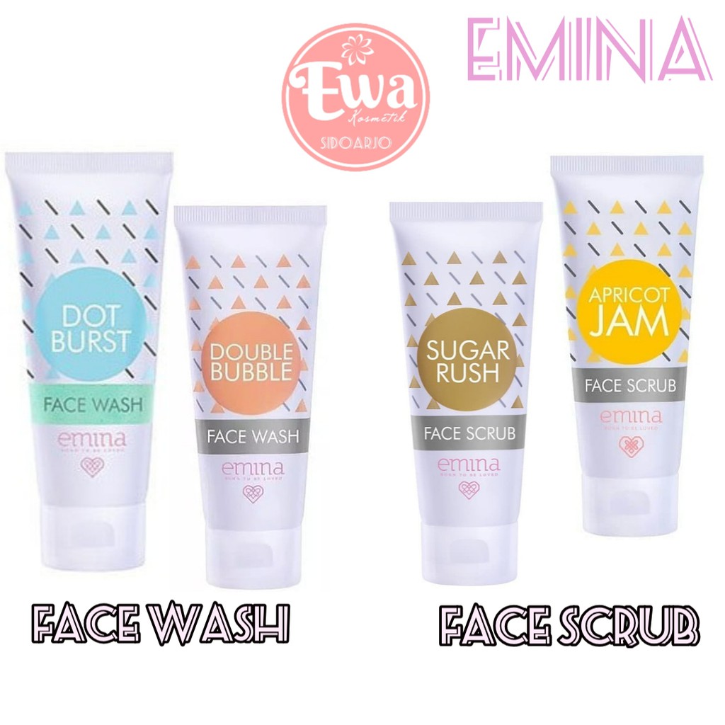 Jual Emina Face Wash / Scrub 60ml Dot Burst / Double Bubble / Apricot