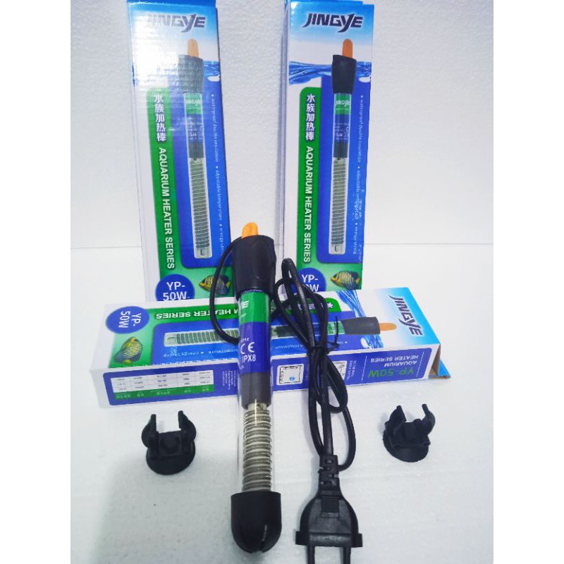 Jual Heater Pemanas/Penghangat Aquarium merk jingye 50/100watt(murmer