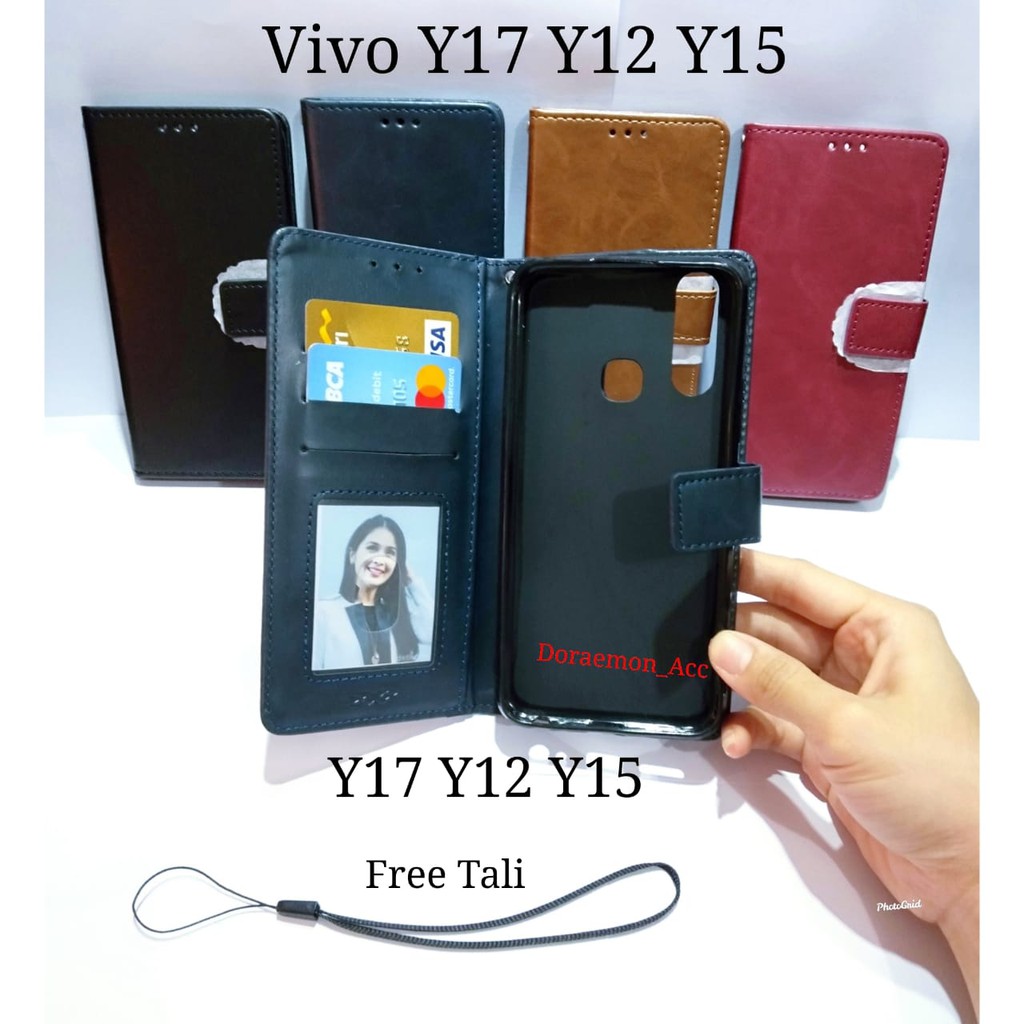 Jual Flip cover VIVO Y17 1902 Y15 Y12 1904 wallet leather case kulit Shopee Indonesia