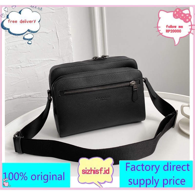 Jual Coach 91484 One Shoulder Multilayer Zip Messenger Bag Casual Men's