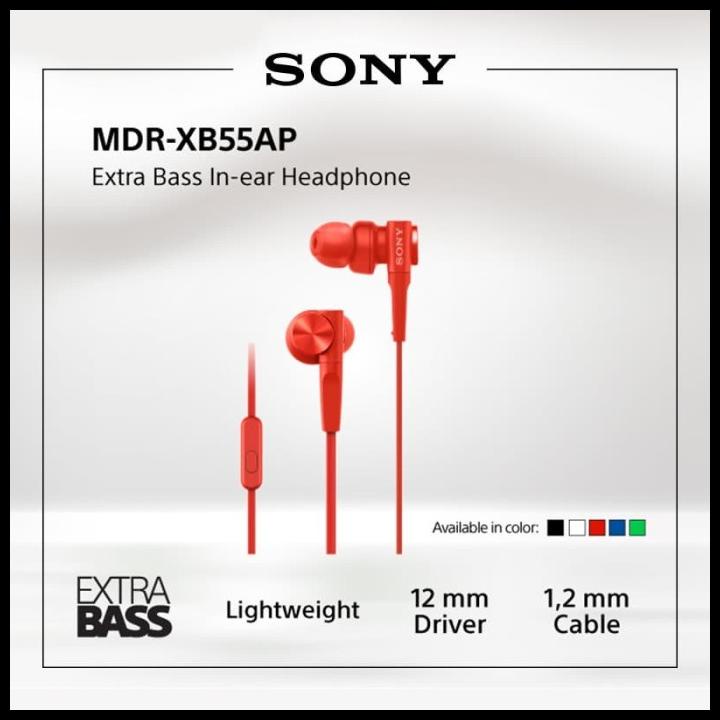 Jual Sony Mdr-Xb55Ap Extra Bass Earphone / Xb55Ap / Xb-55Ap / 55Ap