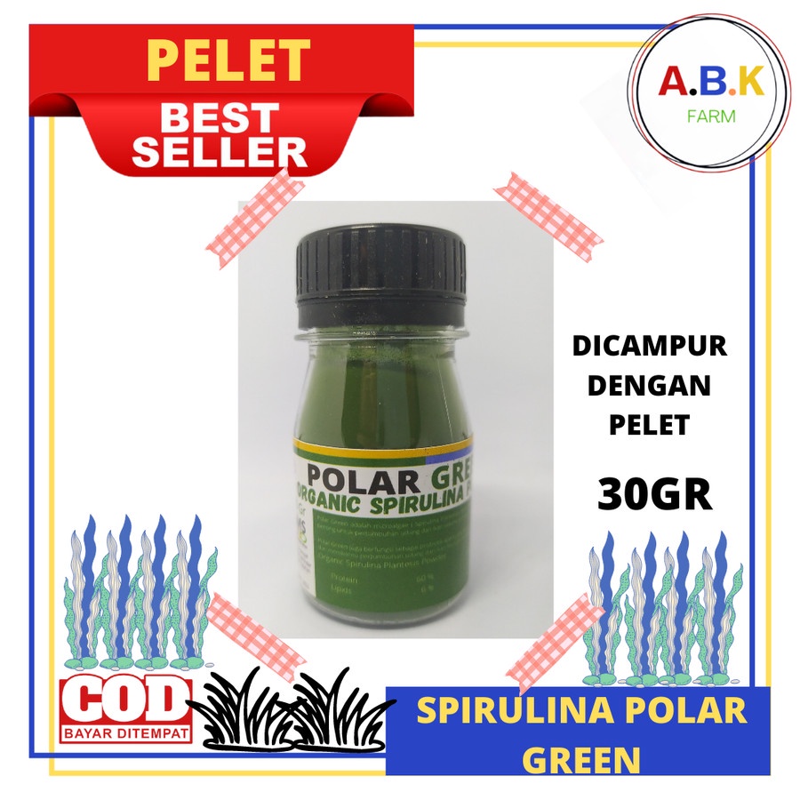 Jual POLAR GREEN SPIRULINA POWDER PLATENSIS / PAKAN KUTIR DAPHNIA MAGNA CUPANG IKAN VITAMIN IKAN