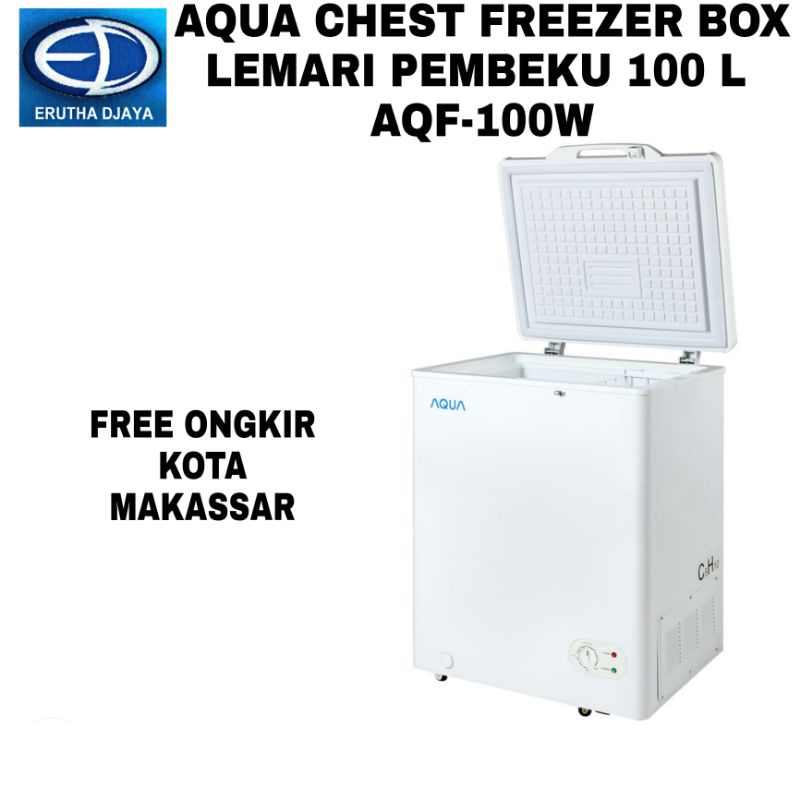 Jual AQUA Chest Freezer Box Lemari Pembeku 100 L AQF100W Shopee Indonesia