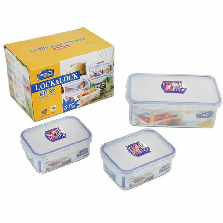 Jual Lock and Lock Korea Gift Set isi 3 container lock&lock tupperware locknlock Shopee Indonesia