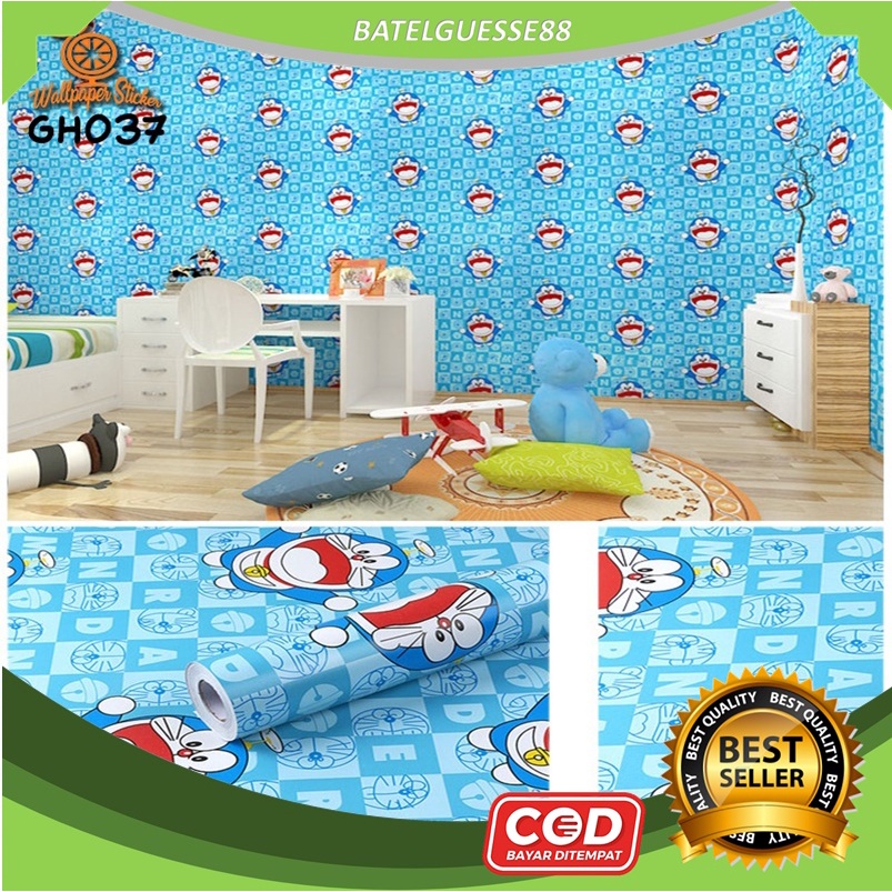 Jual (B88)Wallpaper Sticker Dinding Ukuran 45cm x 1m Motif Doraemon