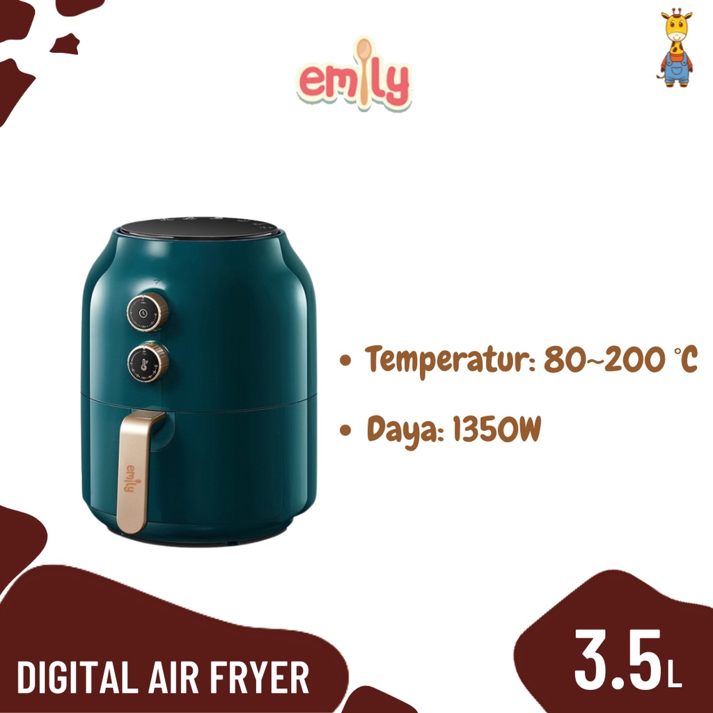 Jual Emily Digital Air Fryer 3.5L / Alat Pengoreng Tanpa Minyak