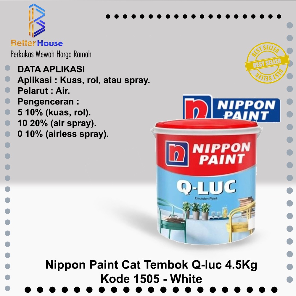 Jual Nippon Paint Cat Tembok Qluc 4.5KG Kode 1505 White Shopee