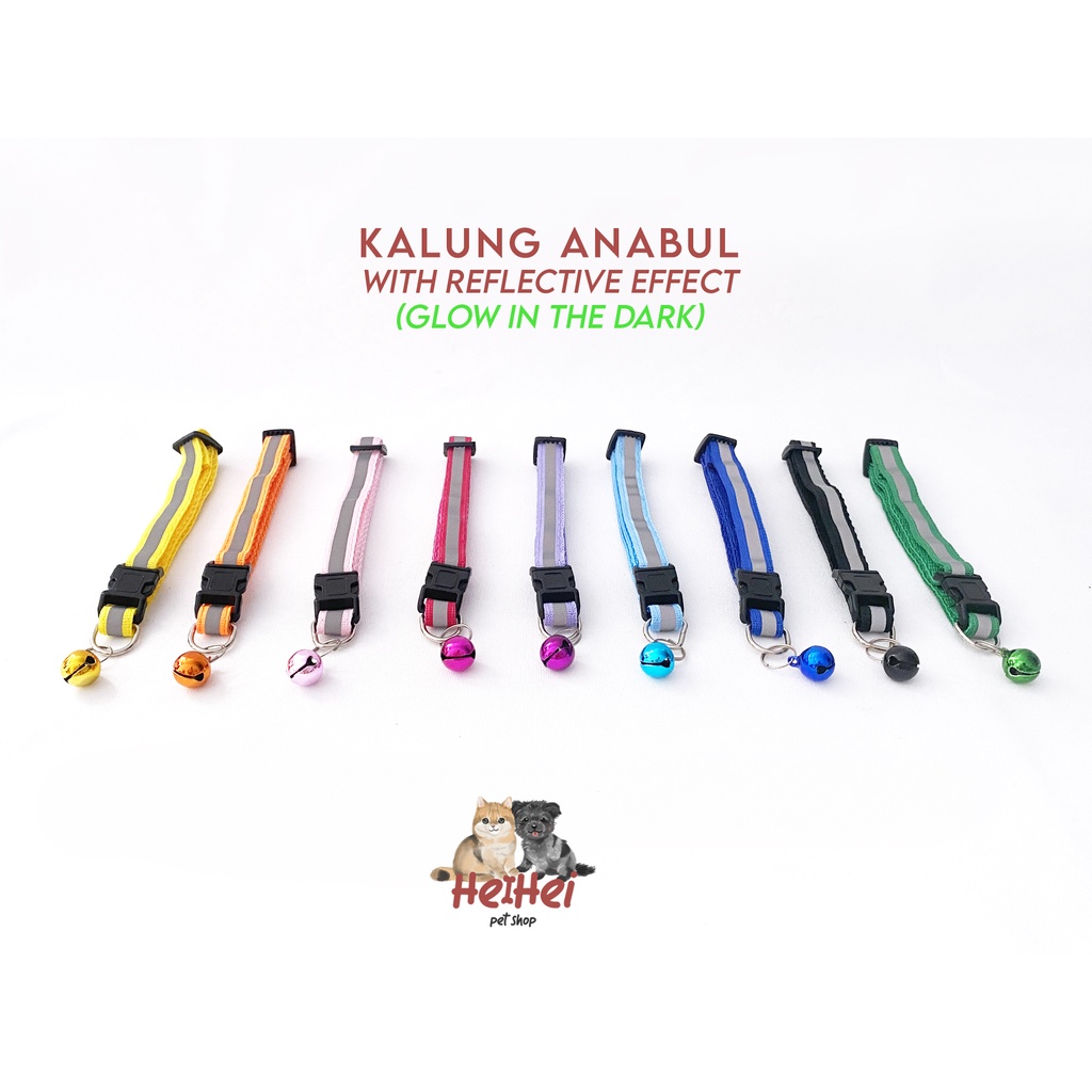 Jual Kalung Lonceng Anjing Kucing Glow In The Dark / Reflective Cat Dog