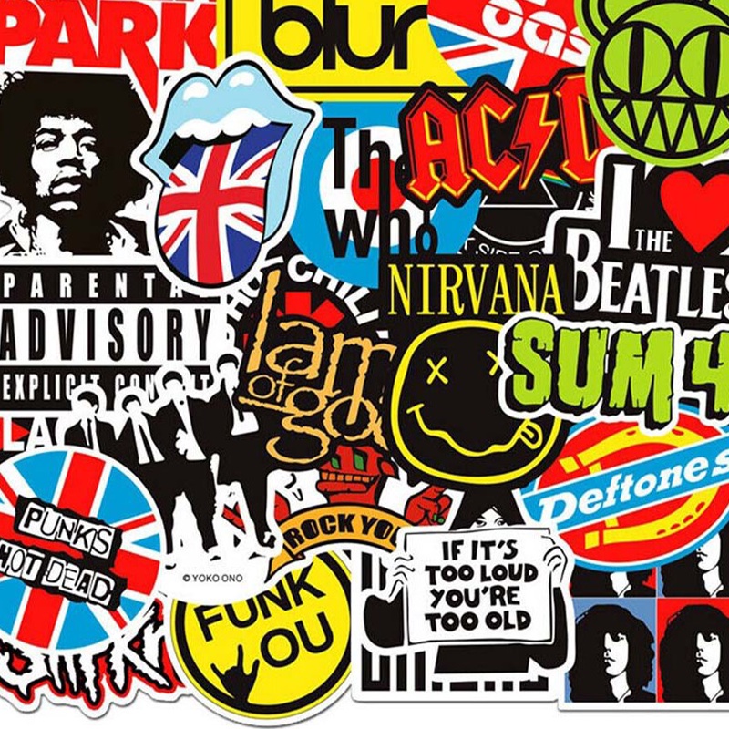 Jual Tipe 5 Stickers Rock Band Punk Music Heavy Metal Bands Laptop HP