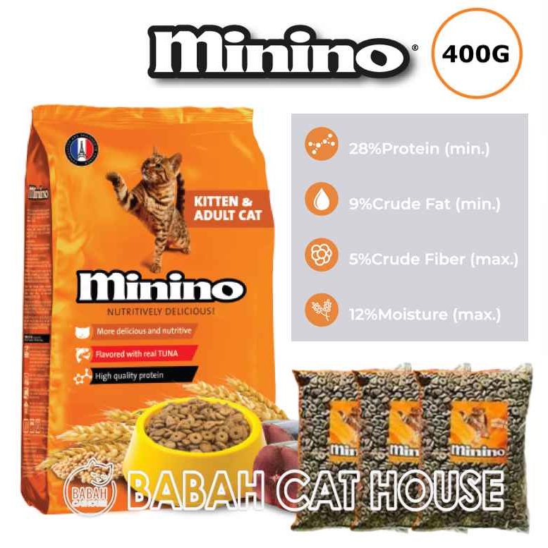 Jual MININO KITTEN & ADULT CAT FOOD 400gr Makanan Anak Kucing Dewasa