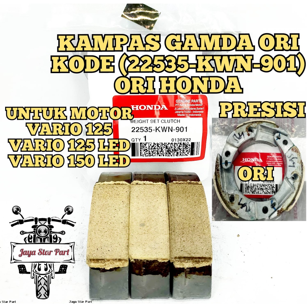 Jual ORI KAMPAS GANDA ASLI ORIGINAL 100 HONDA KODE(22535KWN901(04)