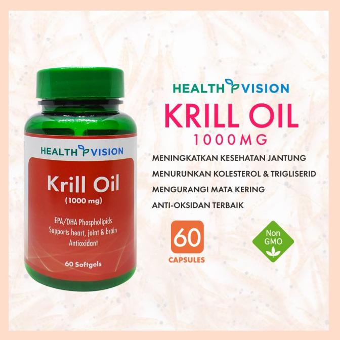 Jual KRILL OIL 1000MG EPA DHA OMEGA 3 KOLESTEROL TRIGLISERID MATA