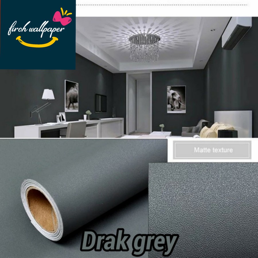 Jual Wallpaper Sticker Dinding Polos Abu Panjang 8 s/d 9 Meter x Lebar