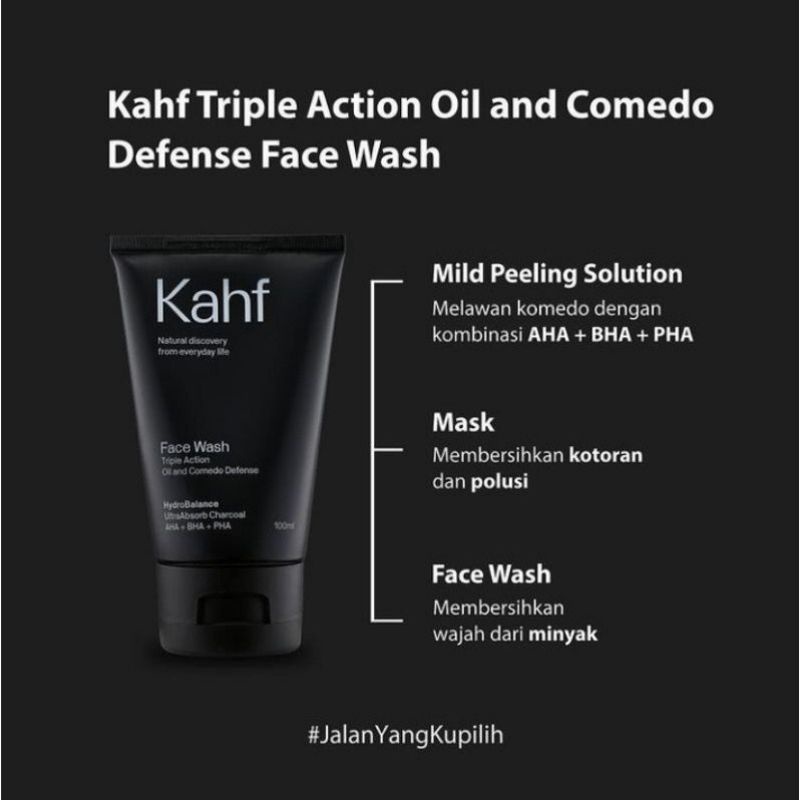 Jual Kahf Triple Action and Comedo Defense Face Wash 100ml Shopee