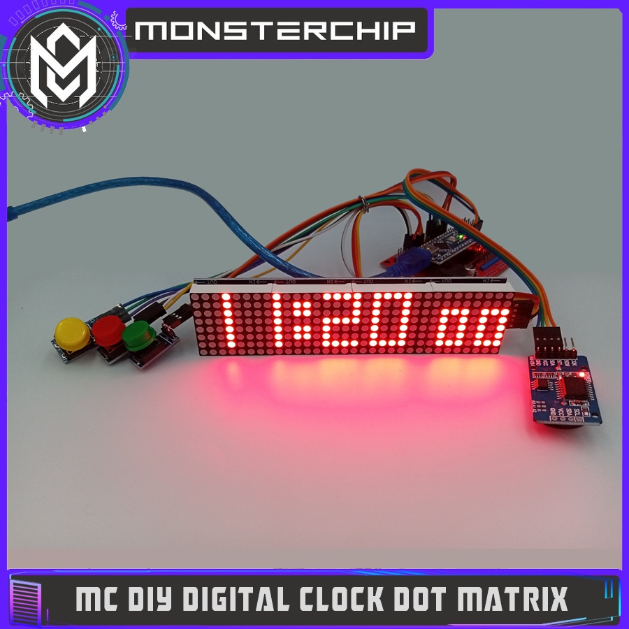 Jual MC KIT DIGITAL CLOCK RTC DS3231 & DOT MATRIX DIY JAM DIGITAL