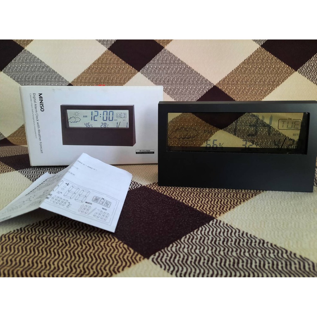 Jual Miniso Digital Alarm Clock with Weather Forecast Jam Digital