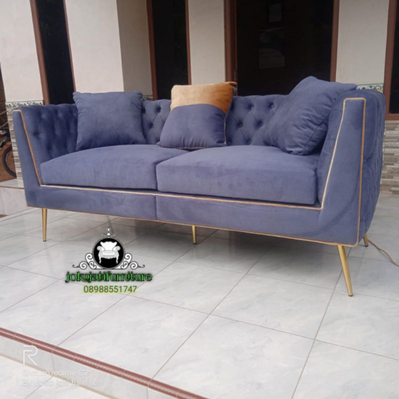 Jual sofa kancing model terbaru kaki besi Shopee Indonesia