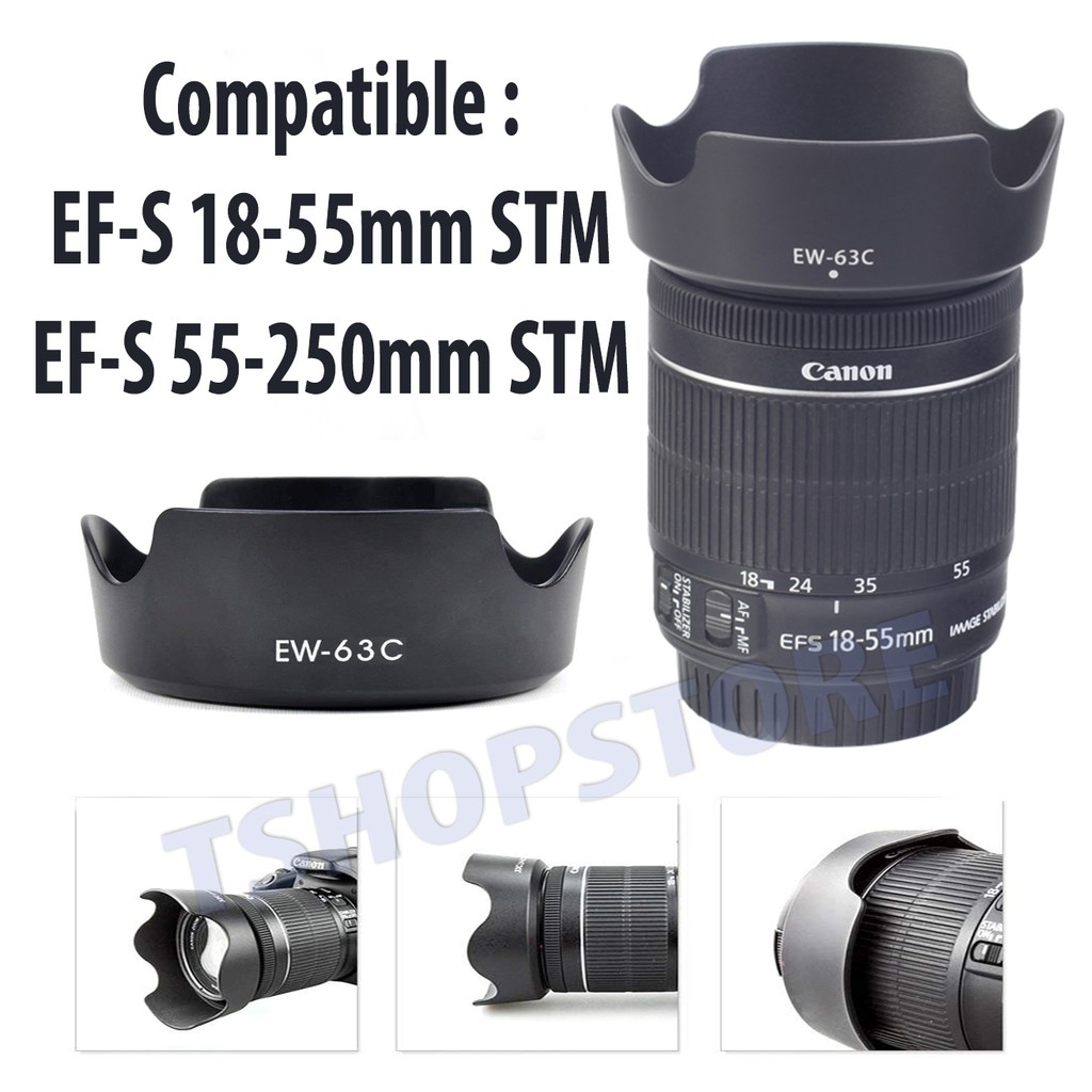 Jual Lens Hood EW63C for Canon EFS 1855mm STM / EFS 55250mm STM Shopee Indonesia