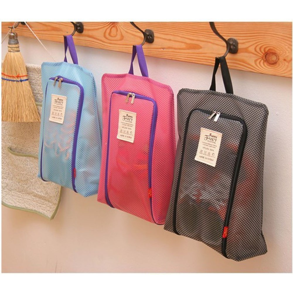 Jual Korea Fannie Made Mesh Travel Shoe Pouch / Shoes organizer pouch