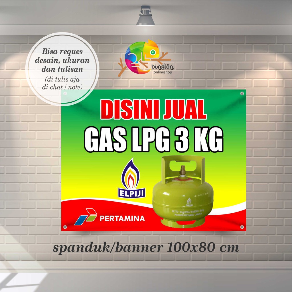 Jual Spanduk, Banner Jual Gas Elpiji 3 Kg Shopee Indonesia
