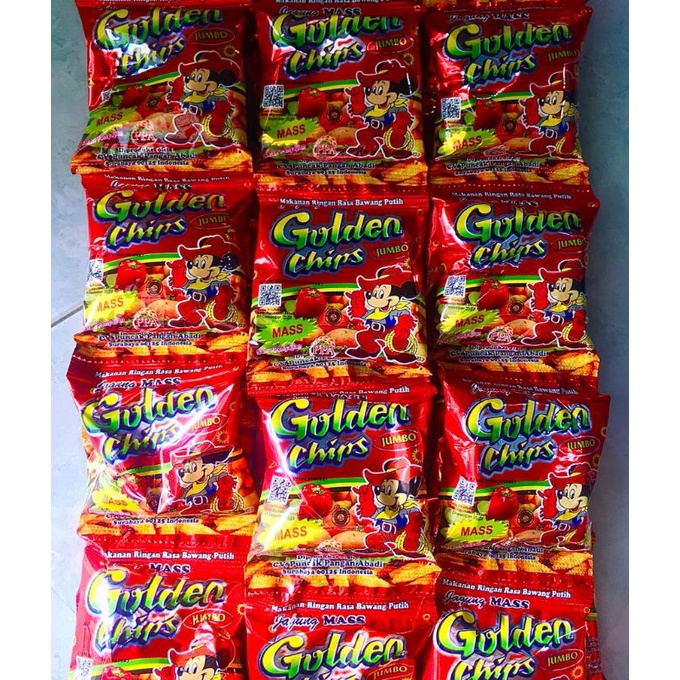 Jual Snack Jadul Potato Chips ganti nama Golden Chips Jumbo Renceng