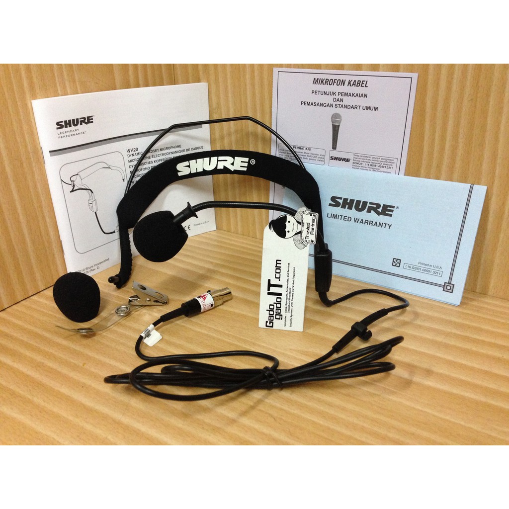 Jual SHURE Dynamic Headset Microphone/Mic WH20 / SHURE Mic Headband WH20 Shopee Indonesia