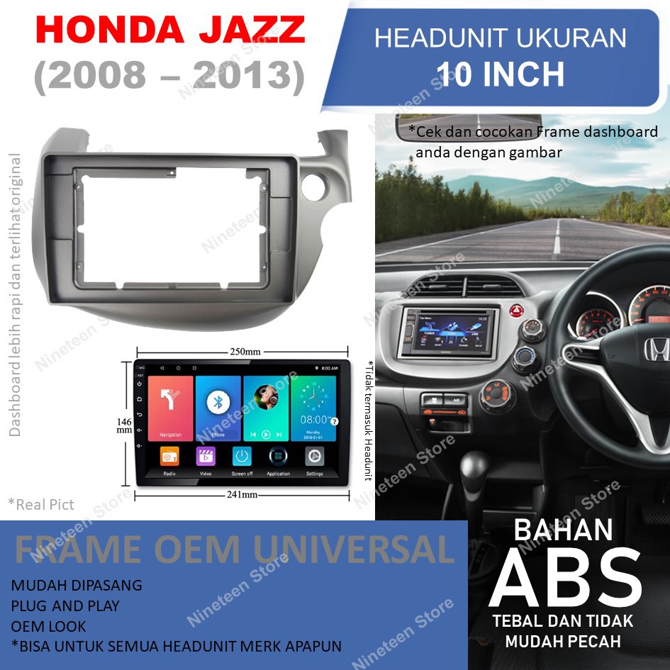 Jual Frame Panel Honda Jazz GE8 Untuk Headunit Android 10 inch Shopee