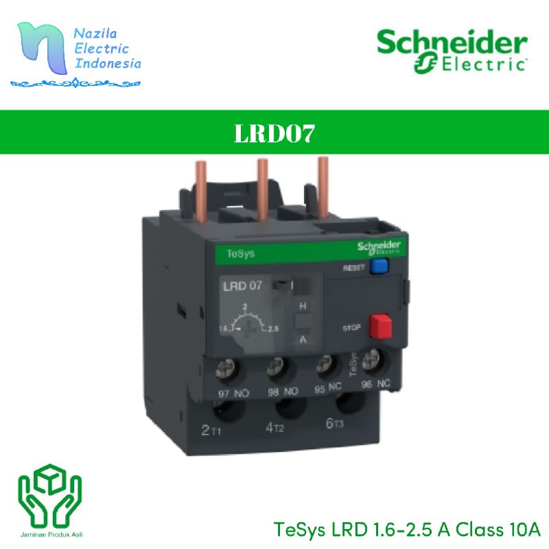 Jual Schneider Thermal Overload Relay LRD07 / LRD 07 1.62.5A Original