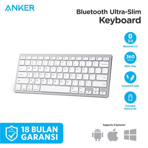 Jual Anker Wireless Keyboard Bluetooth Ultra Slim (A7726) | Shopee