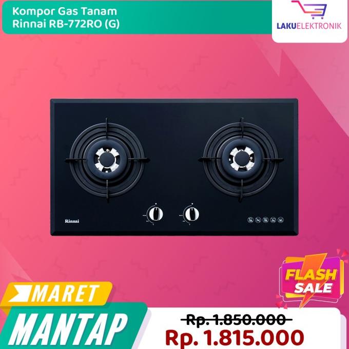 Jual BuiltIn Gas Hob Kompor Gas Tanam 2 Tungku Rinnai Rb772 Ro (G