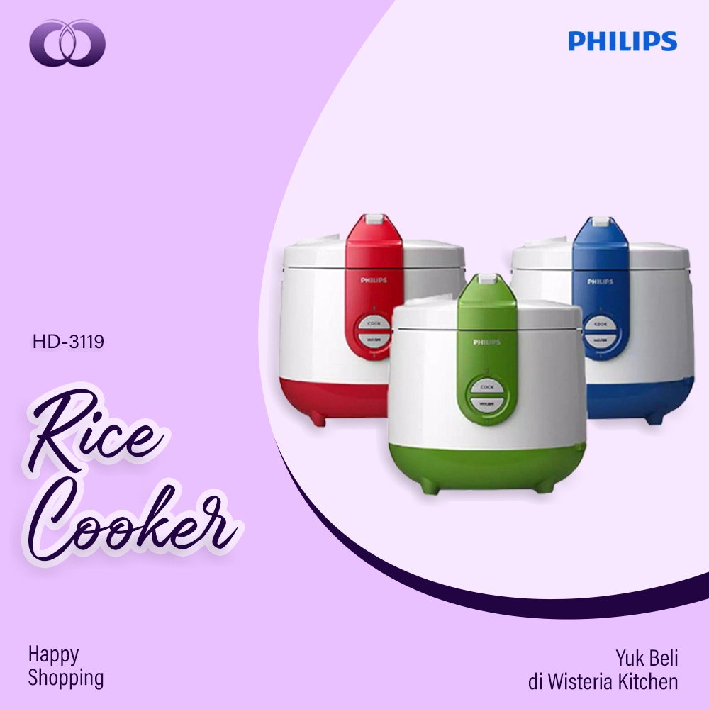 Jual PHILIPS Rice Cooker 2 Liter HD3119 Penanak Nasi Praktis Shopee