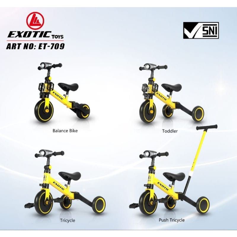 Jual Sepeda roda tiga 3 balance bike 3 in 1 dan 4 in 1 push bike