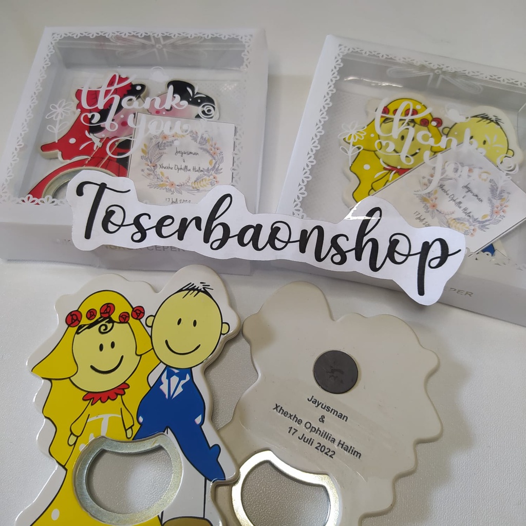 Jual Isi 100pcs Souvenir pernikahan pembuka botol dan kulkas