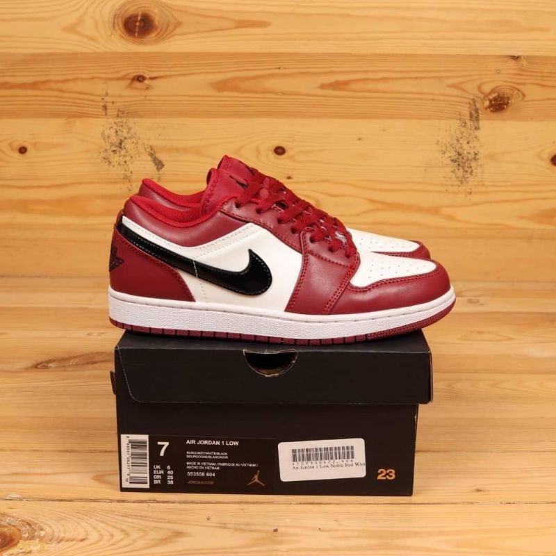 Jual Nike Air Jordan 1 Low Noble Red White 100 PREMIUM QUALITY Shopee Indonesia