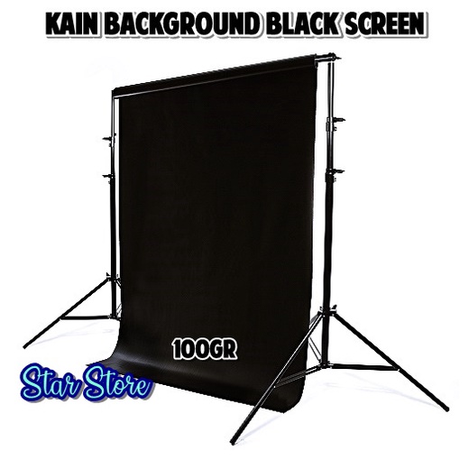 Jual Kain Background Zoom Black Screen / Backdrop Foto Studio HItam