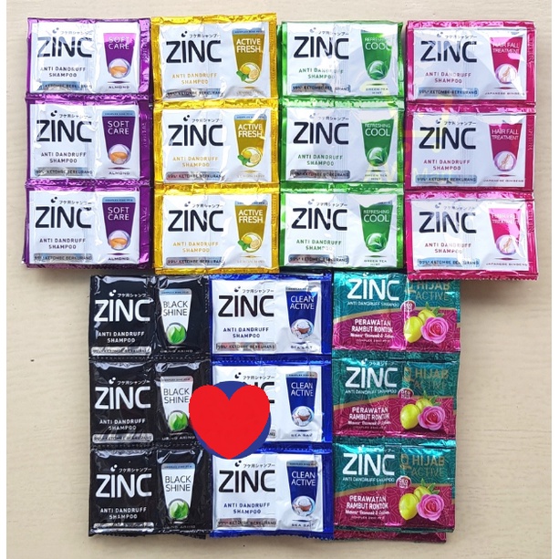 Jual ZINC SHAMPOO 1 SACHET 10 ML ISI 2 PCS ACTIVE COOL FRESH ANTI