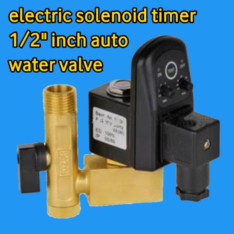 Jual electric solenoid auto timer elektrik water valve timer auto 1/2
