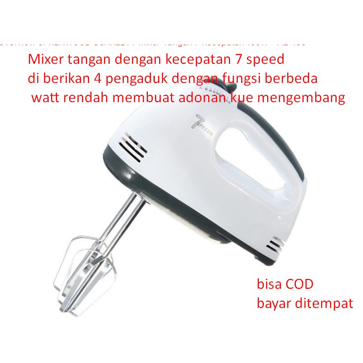 Jual Mixer tangan dengan kecepatan 7 speed di berikan 4 pengaduk dengan