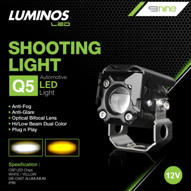 Jual LUMINOS LED SHOOTING LIGHT Q5 LAMPU SOROT 2 WARNA PUTIH/KUNING