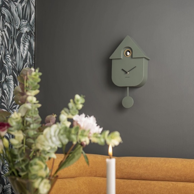 Jual Karlsson Wall Clock Modern Jungle Green Cuckoo Shopee Indonesia