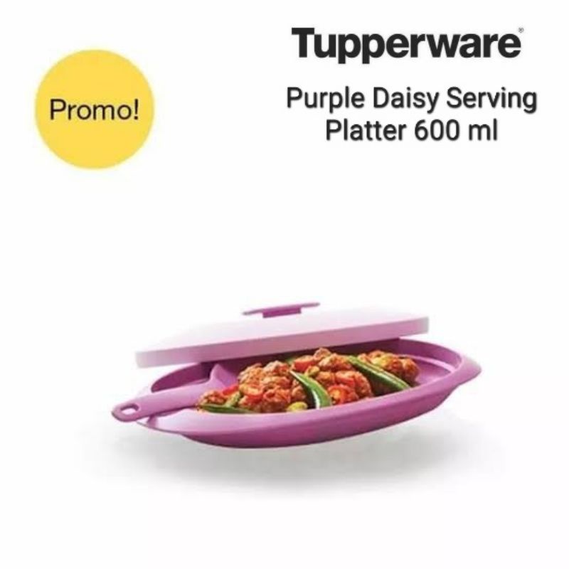 Jual Tupperware Purple Daisy Serving Platter 600 ml (1 Pcs) // Blossom