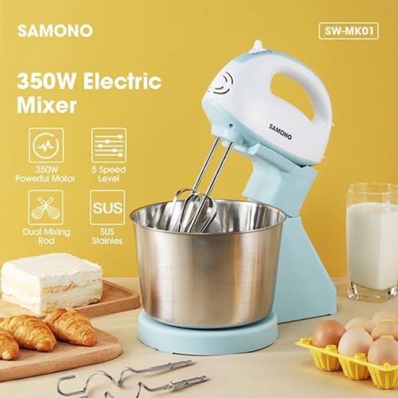 Jual MIXER SAMONO SWMK01 HAND STAND ELECTRIC MIXER 350W Shopee Indonesia