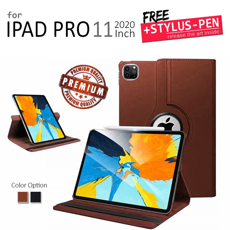 Jual iPad Pro 11 Inch 2020 Rotating Leather Flip Case Book Cover