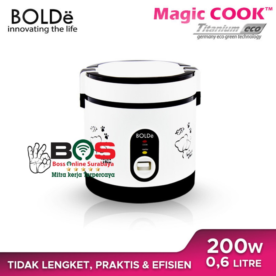 Jual Magic Com Penanak Nasi Rice Cooker Mini 0.6Liter Traveling Bolde Titanium Eco Shopee