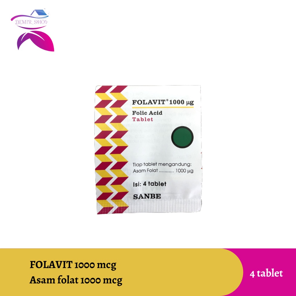 Jual Folavit 1000 mcg Strip 4 Tablet / Asam Folat 1000 mcg Shopee Indonesia