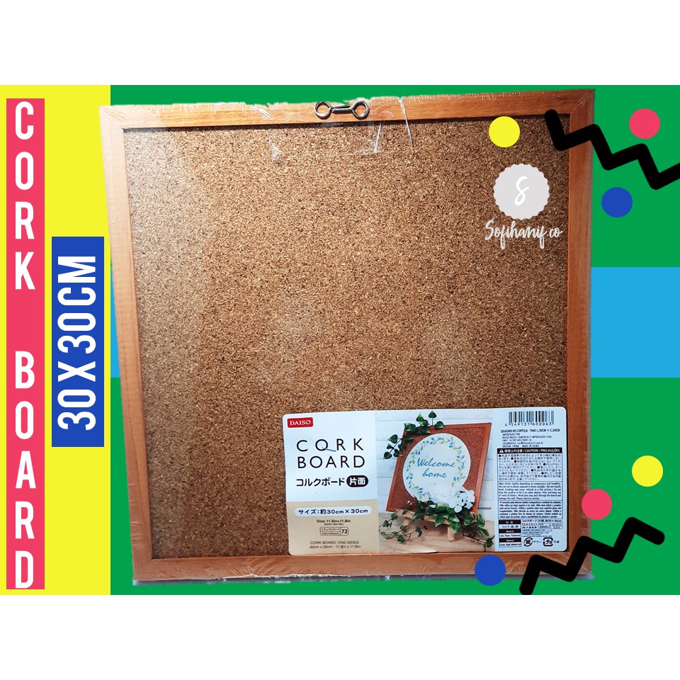 Jual DAISO Cork board (papan tempel) 30 x 30 cm Shopee Indonesia