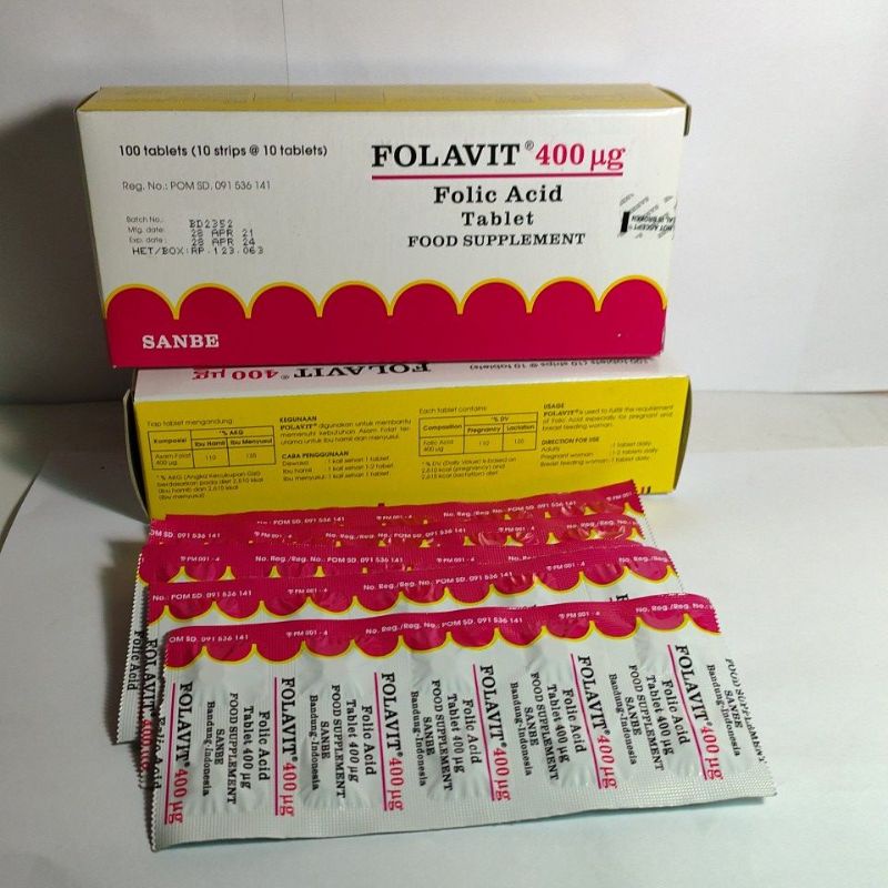 Jual FOLAVIT " Asam folat" Harga per/paket 5 strip = 50 tablet Shopee Indonesia