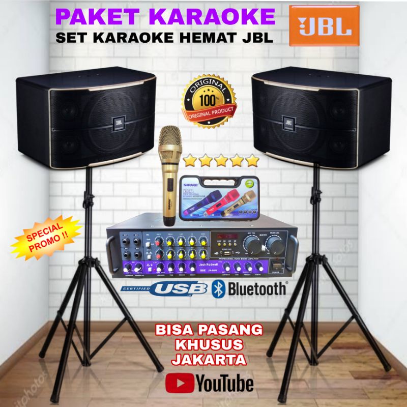 Jual PAKET HEMAT SPEAKER KARAOKE JBL PASSION 10 ORIGINALSPEAKER JBL+AMPLIFIER BLUETOOTH