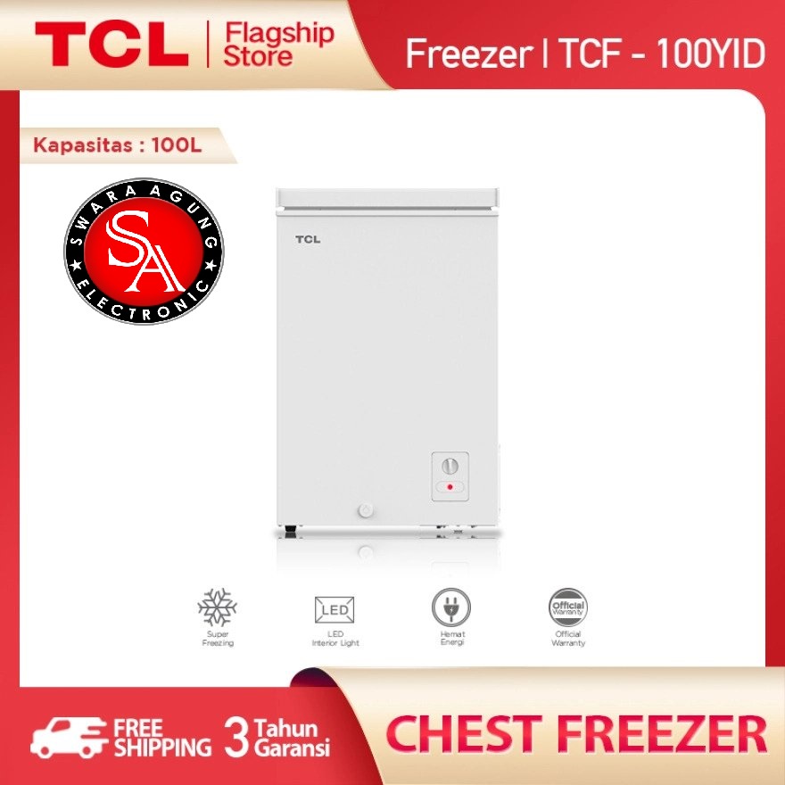Jual Chest Freezer 100 Liter TCL Type TCF100 (Khusus Daerah Medan